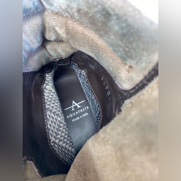 Aquatalia Gabriella Suede Platform High-Top Sneakers Taupe Men's 8 Italy Made - Picture 6 of 15